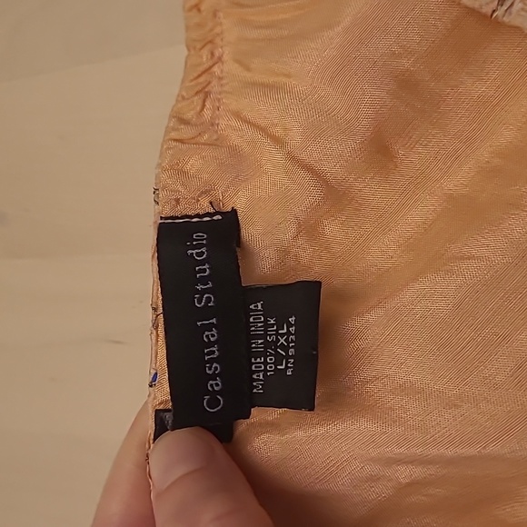 EUC Y2K Casual Studio 100% Silk Sequined Ombre Crinkled Skirt - Picture 9 of 14